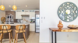 Condo, Multiple Beds, Balcony, Ocean View (Encantame Towers Velero 305) | Private kitchen | Dining tables