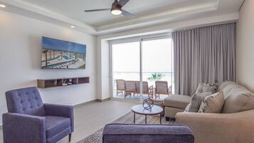 Condo, Multiple Beds, Balcony, Ocean View (Encantame Towers Verano 304) | Living area | 42-inch flat-screen TV with digital channels