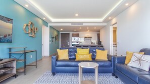 Condo, Multiple Beds, Balcony, Ocean View (Encantame Towers Velero 204) | Living area