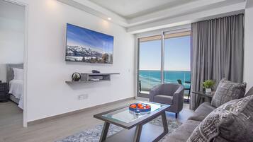 Condo, 1 King Bed with Sofa bed, Balcony, Ocean View (Encantame Towers Verano 1703) | Living area | 42-inch flat-screen TV with digital channels