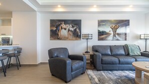 Condo, 1 King Bed with Sofa bed, Balcony, Ocean View (Encantame Towers Viento 1803) | Living area | 42-inch flat-screen TV with digital channels - Unique Condo by the Beach at Encantame Towers W1803 (Puerto Peñasco)