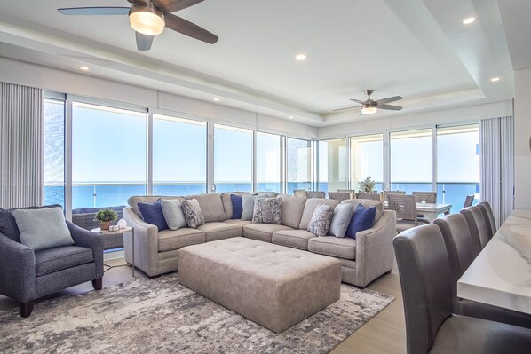 Condo, Multiple Beds, Balcony, Ocean View (Encantame Towers Verano 1405) | Living area - Luxury Modern Condo at Encantame Towers E1405 (Puerto Peñasco)