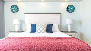 Lägenhet - flera sängar - balkong - havsutsikt (Encantame Towers Viento 205) | 2 sovrum, individuell inredning, unika möbler och sängkläder