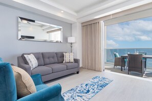 Condo, 1 King Bed with Sofa bed, Balcony, Ocean View (Encantame Towers Velero 1103) | Living area | 42-inch flat-screen TV with digital channels - Splash in The New Lazy River and Sleep In Luxury Encantame Velero 1103 (Puerto Peñasco)