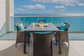 Condo, 1 King Bed with Sofa bed, Balcony, Ocean View (Encantame Towers Velero 1103) | Outdoor dining - Splash in The New Lazy River and Sleep In Luxury Encantame Velero 1103 (Puerto Peñasco)
