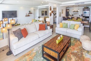 Condo, Multiple Beds, Balcony, Ocean View (Encantame Towers Verano 1402) | Living area