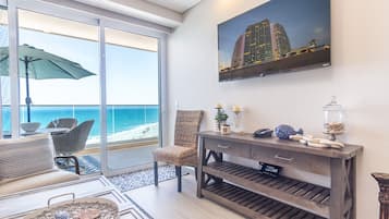 Condo, 1 King Bed with Sofa bed, Balcony, Ocean View (Encantame Towers Viento 803) | Living area | 42-inch flat-screen TV with digital channels