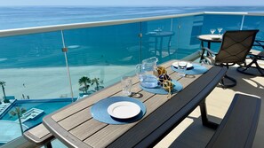 Condo, Multiple Beds, Balcony, Ocean View (Encantame Towers Verano 905) | Outdoor dining