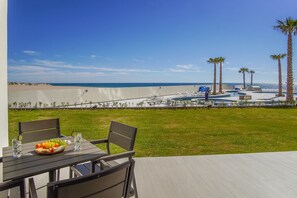 Condo, Multiple Beds, Balcony, Ocean View (Encantame Towers Verano 102) | Outdoor dining