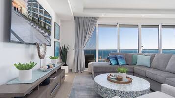 Condo, Multiple Beds, Balcony, Ocean View (Encantame Towers Velero 1901) | Living area | 42-inch flat-screen TV with digital channels