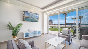 Condo, Multiple Beds, Balcony, Ocean View (Encantame Towers Verano 104) | Living area | 42-inch flat-screen TV with digital channels - Spectacular 2 Bedroom Ground Floor Condominium Encantame E104 (Puerto Peñasco)