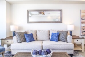 Condo, 1 King Bed with Sofa bed, Balcony, Ocean View (Encantame Towers Verano 503) | Living area | 42-inch flat-screen TV with digital channels