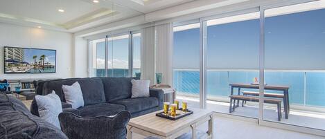 Condo, Multiple Beds, Balcony, Ocean View (Encantame Towers Velero 2202) | Living area | 42-inch flat-screen TV with digital channels