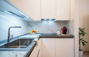 Fridge, microwave, stovetop, dishwasher