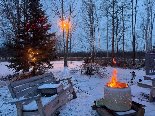 The 2 CC'S HIDEAWAY-Peaceful cabin situated directly on the snowmobile trail !