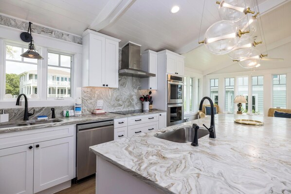 House, Multiple Beds, Kitchen, Ocean View | Private kitchen - 715 Winter Trout (Fripp Island)