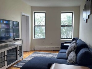 Smart TV, fireplace, video games, offices