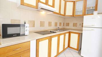 Fridge, stovetop, coffee/tea maker