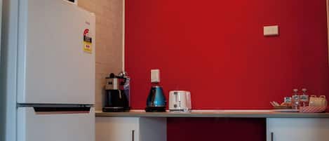 Deluxe tweepersoonskamer | Privékeuken | Een mini-koelkast, een magnetron