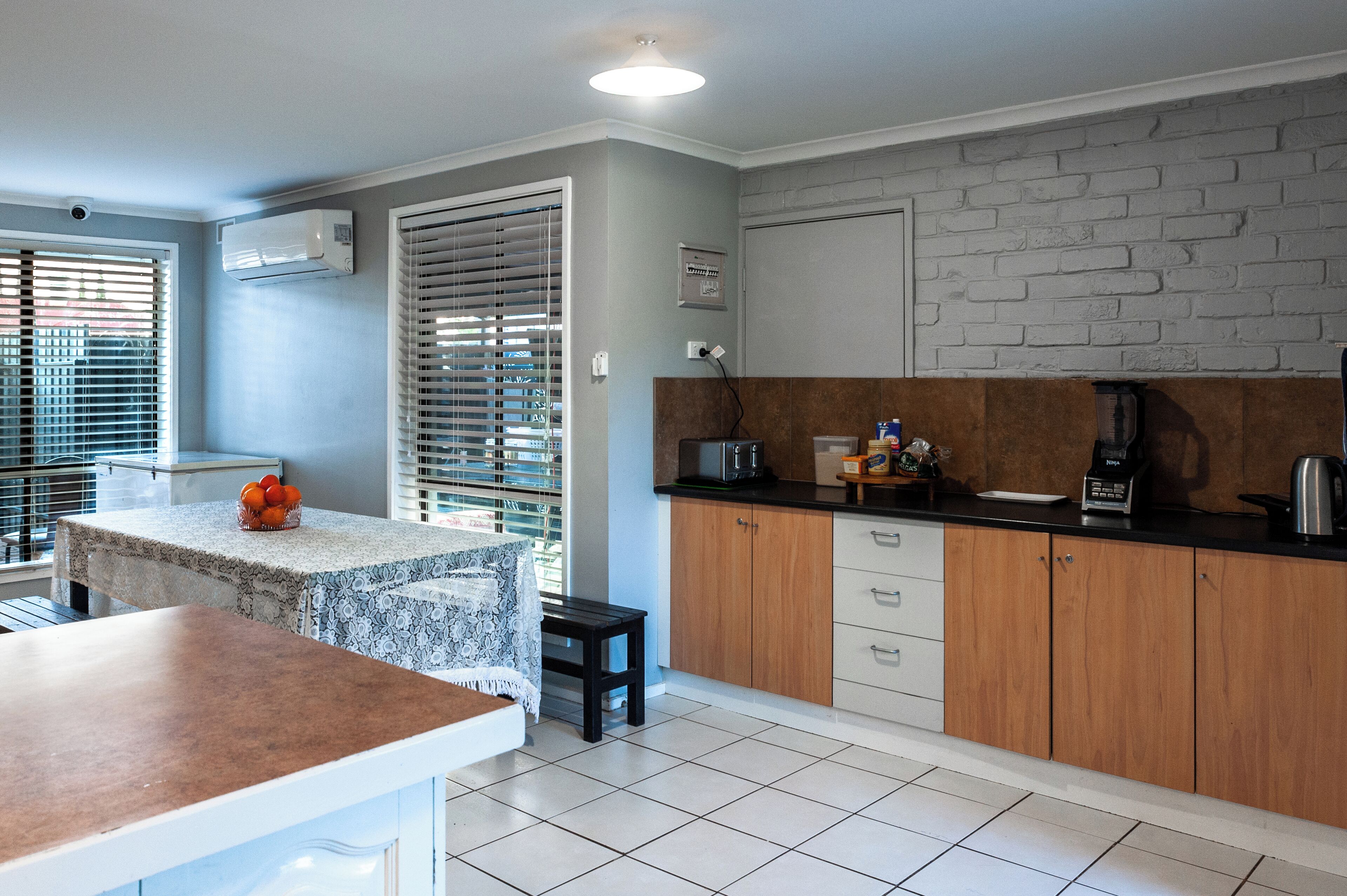 Mini-fridge, microwave