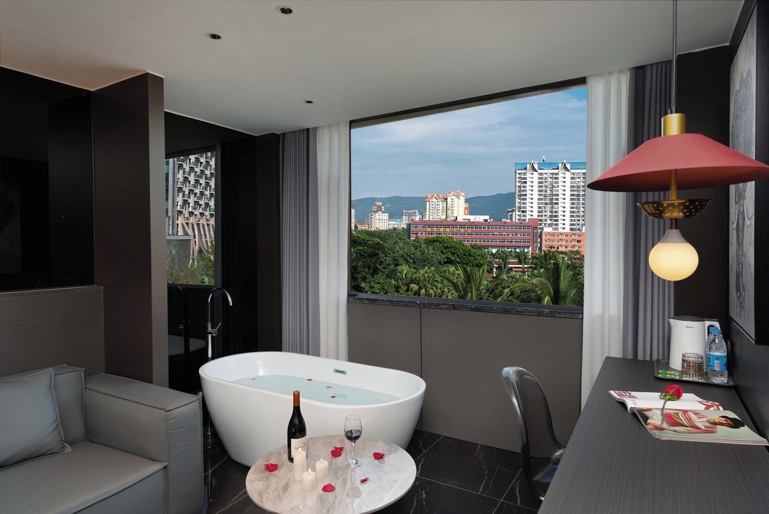 Romantic Double Room, City View | Desk, laptop workspace, free WiFi