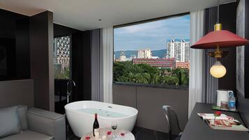 Romantic Double Room, City View | Desk, laptop workspace, free WiFi