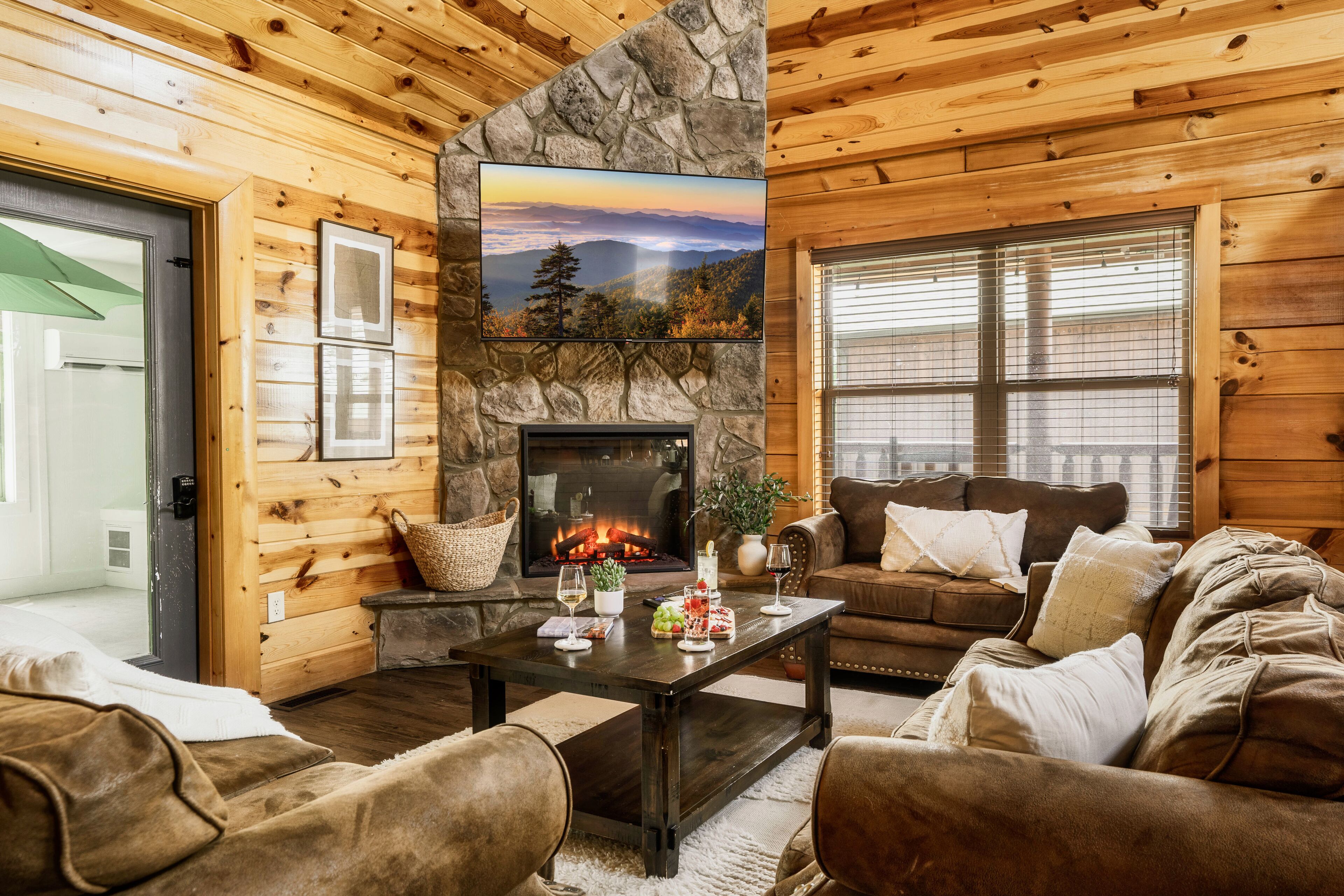 Smart TV, fireplace, video games