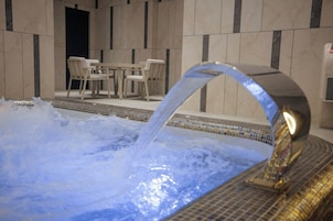 2 indoor pools, open 10:00 AM to 11:00 PM, pool loungers
