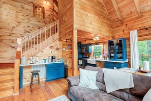 Smart TV, chimenea y libros