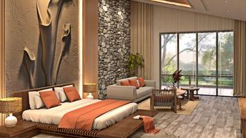 Kahden hengen standard-huone, näköala mäelle | Tallelokero huoneessa, työpöytä, pimennysverhot, silitysrauta/-lauta