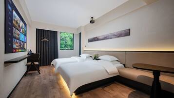 Comfort Double Room, Courtyard View | Desk, laptop workspace, blackout drapes, soundproofing