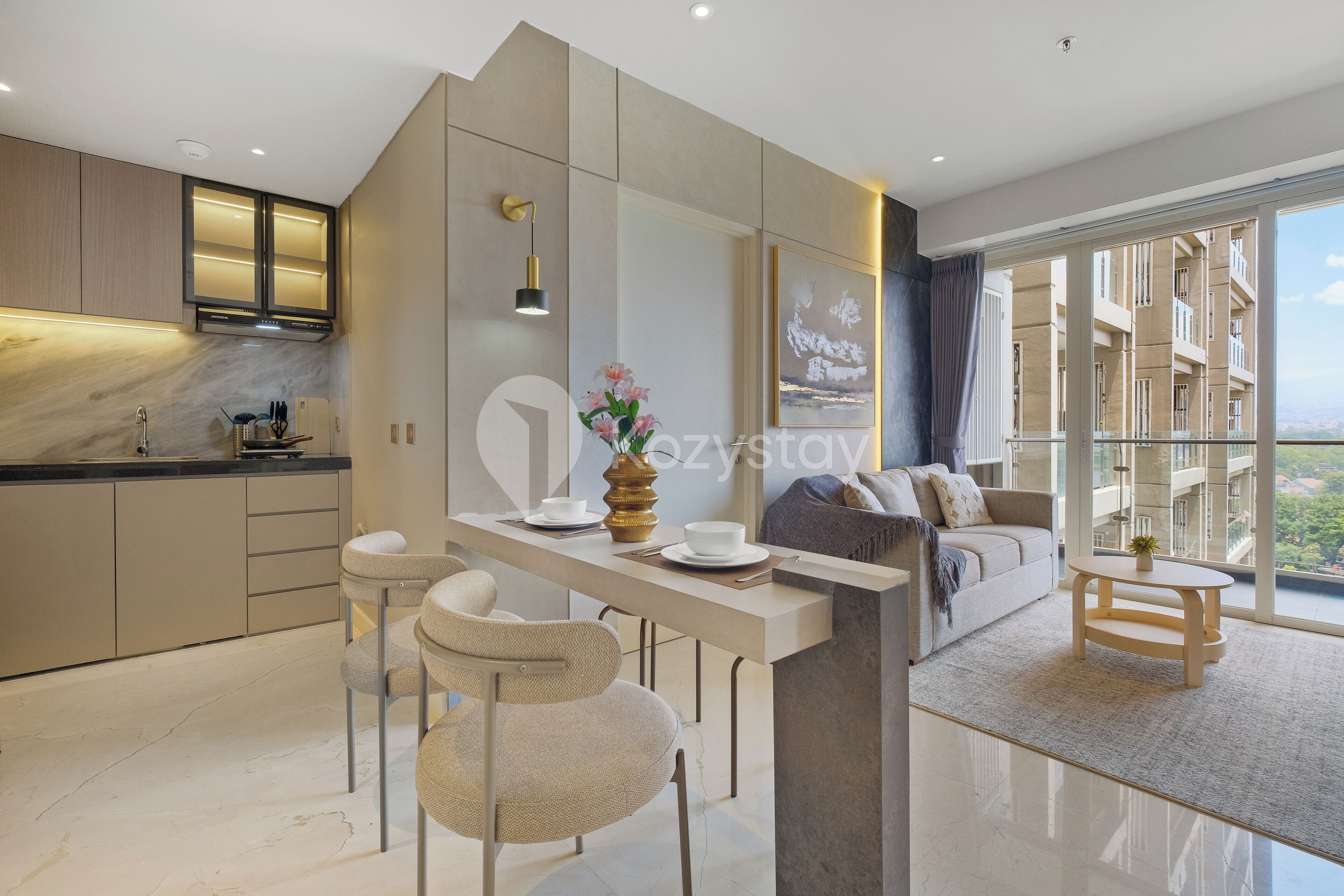 公寓, 2 间卧室, 城市景观 | 餐厅