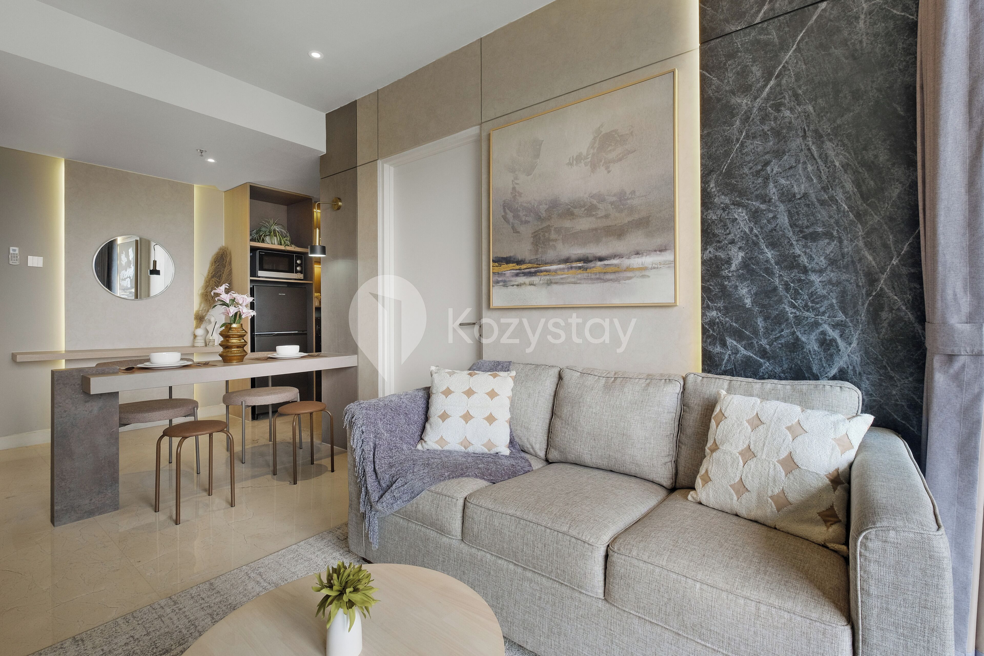 公寓, 2 间卧室, 城市景观 | 客厅 | 智能电视、Netflix、流媒体服务