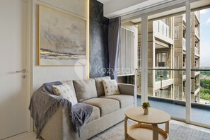 公寓, 2 间卧室, 城市景观 | 客厅 | 智能电视、Netflix、流媒体服务