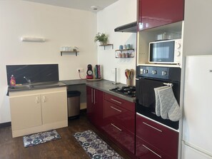 Microondas, horno, placa de cocina y lavavajillas