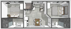 Apartamento, sacada | Planta do andar