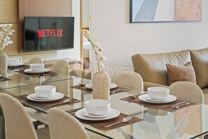 公寓, 2 间卧室, 城市景观 | 餐厅