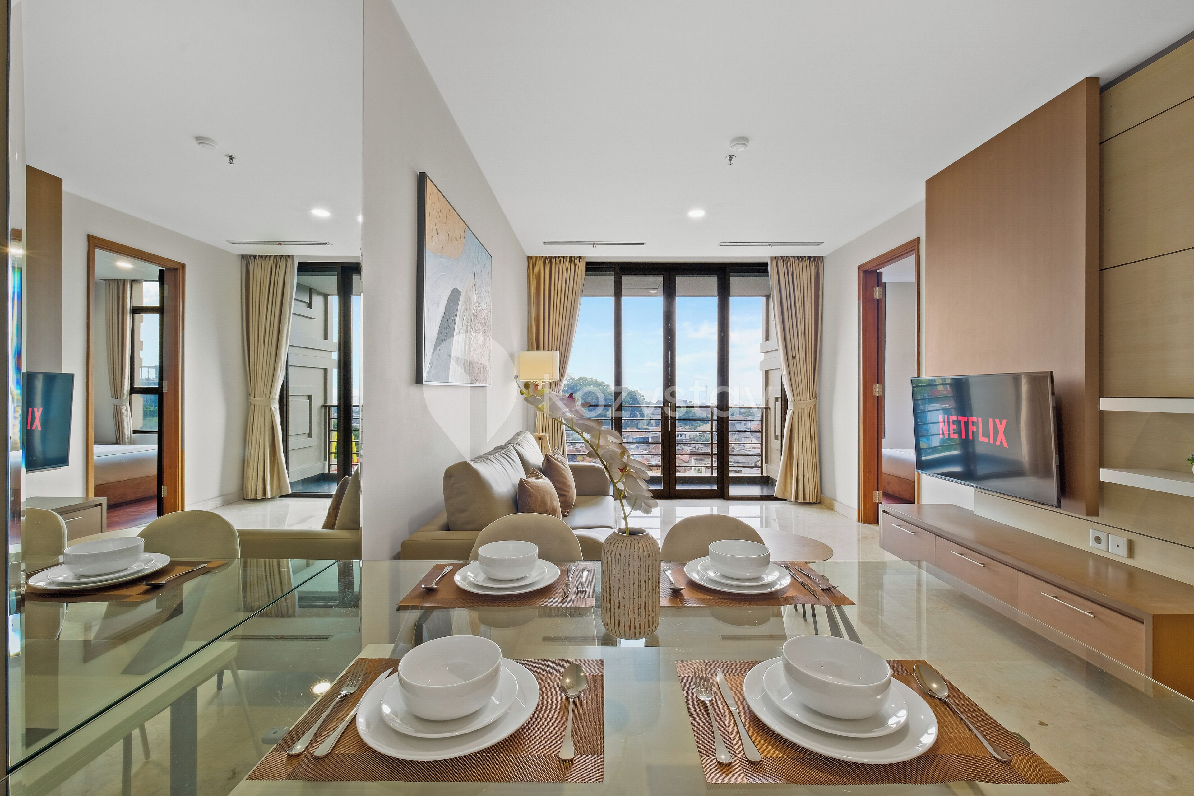 Apartment, 2 Bedrooms, City View | Dining room
