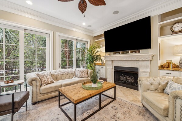 Smart TV, table tennis, books, offices