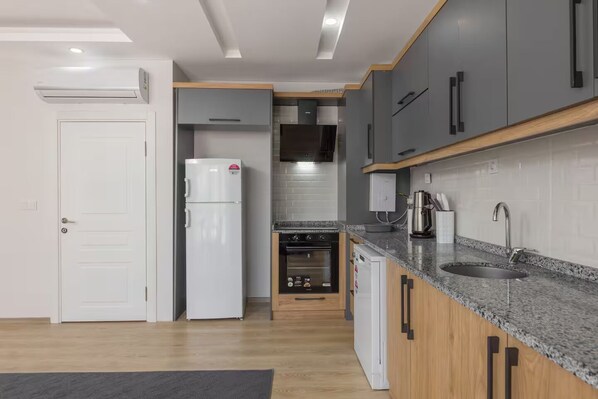 Grand Apartment, 2 Bedrooms | Private kitchen | Full-size fridge, oven, stovetop, dishwasher