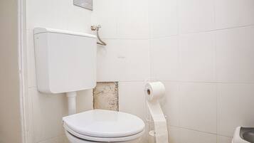 Basic Apartment | Bathroom | Shower, free toiletries, hair dryer, towels