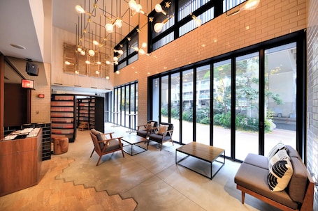 Lobby. Quintessa Hotel Osaka Umeda Comic&Books