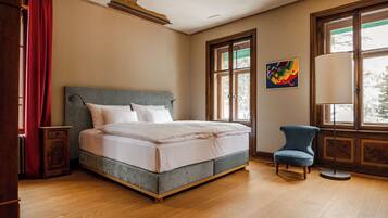 Villa de lujo, vista a la montaña | Ropa de cama de alta calidad, edredón y decoración personalizada