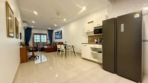 Huoneisto, 2 makuuhuonetta, esteetön, patio | Sisätilat