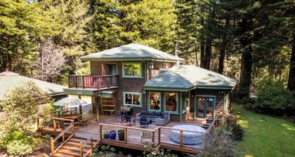 🌲🌊 Ocean Forest Retreat – Beautiful Redwood Home w/ expansive deck near Moonstone Beach