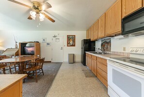 Fridge, microwave, oven, stovetop - Spacious 1BR Condo #218 at Donner Lake Village (Truckee)
