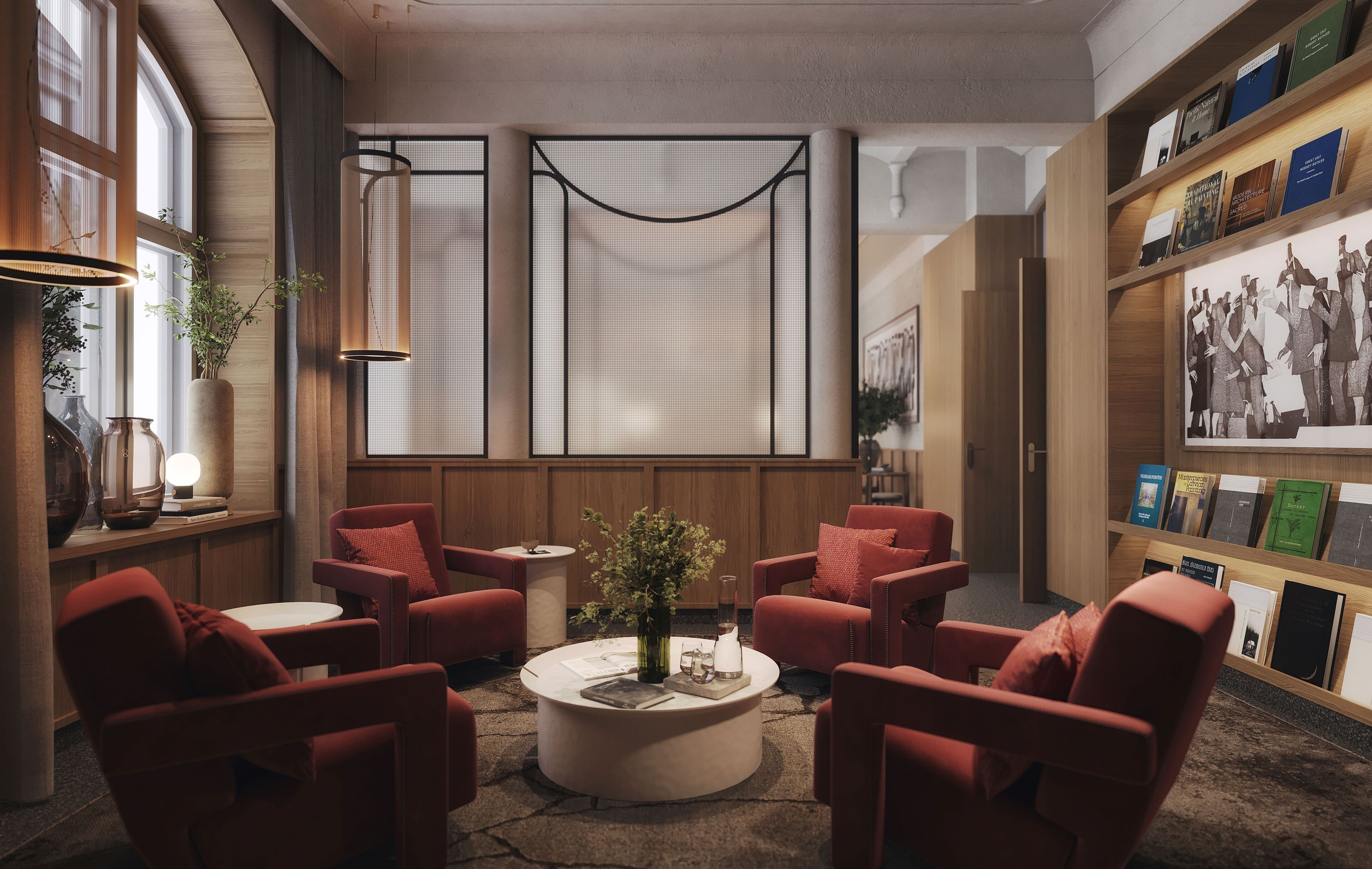 Sitteområde i lobbyen