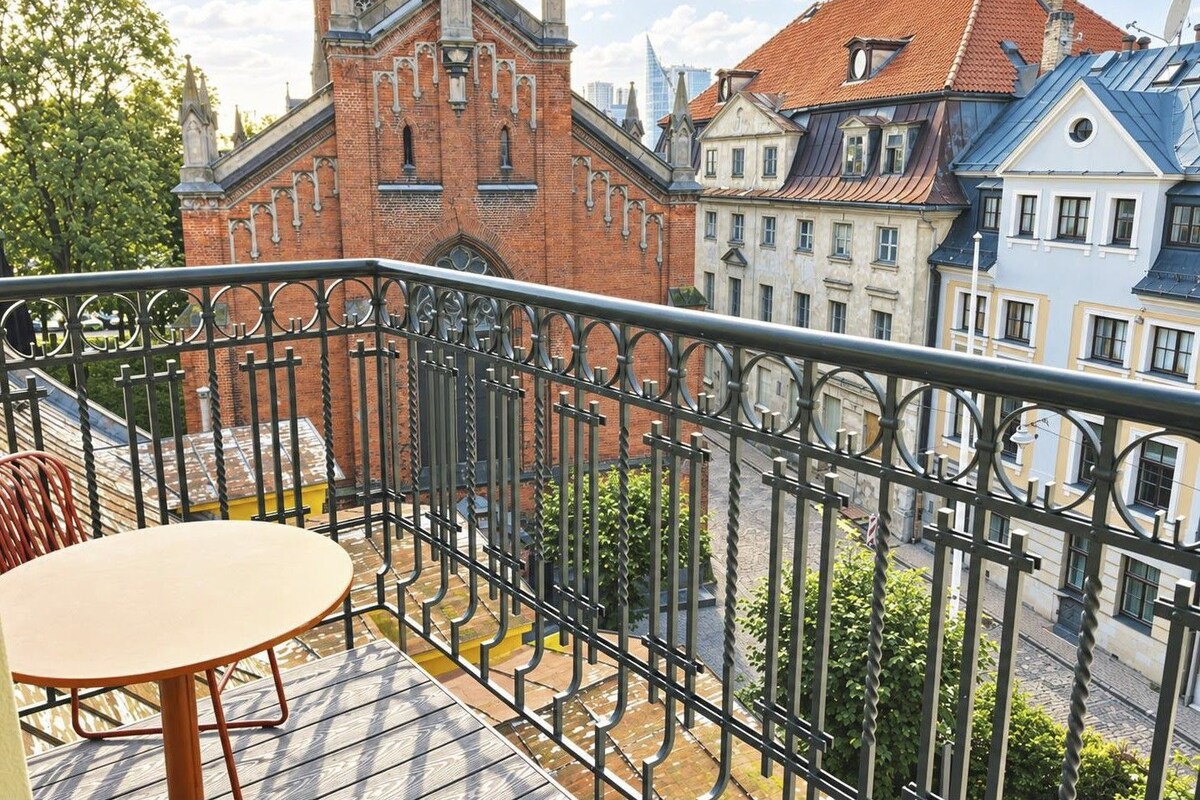 Junior suite, uitzicht op de stad | Terras