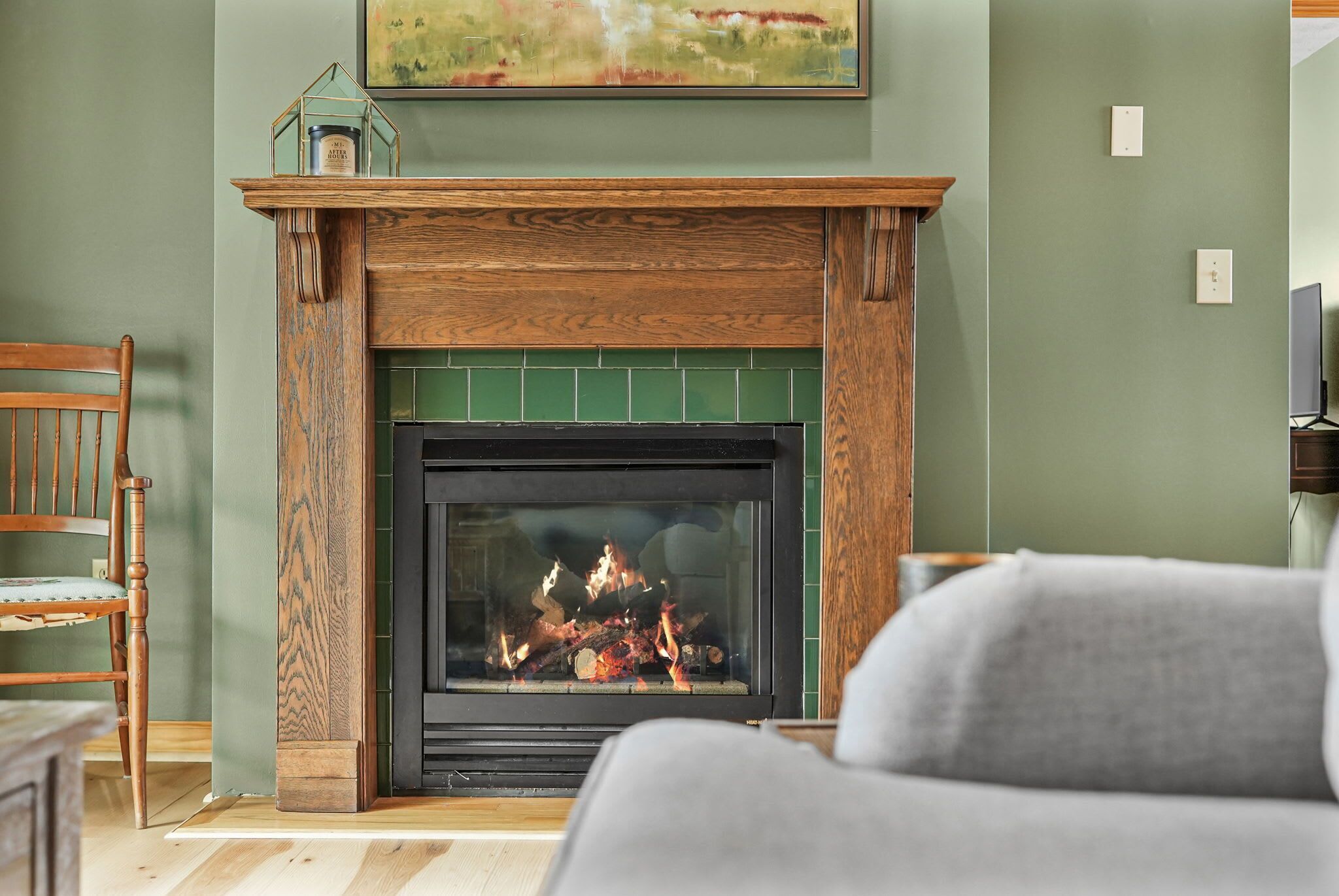 TV, fireplace, offices