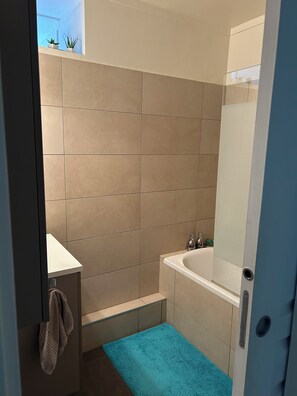 Sèche-cheveux, serviettes fournies, savon, papier toilette